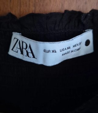 Abito midi nero ricamato Zara T.XL
