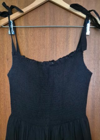 Abito midi nero ricamato Zara T.XL