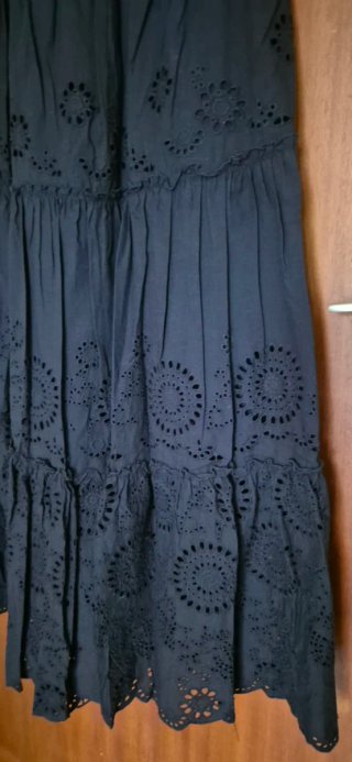 Abito midi nero ricamato Zara T.XL