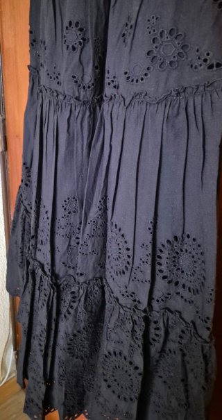 Abito midi nero ricamato Zara T.XL