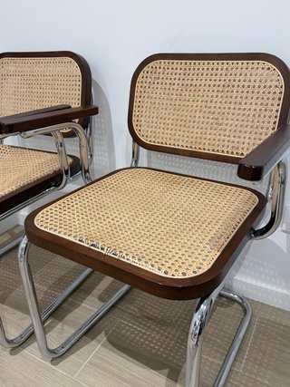 Pack de 2 sillas cesca de comedor en ratán y acero