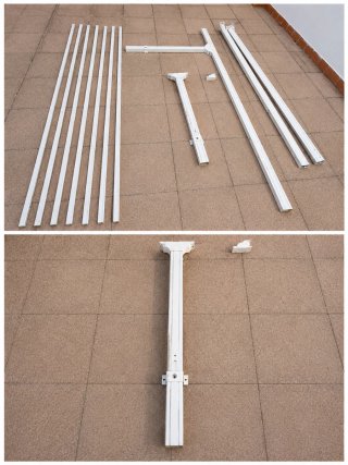 Pérgola de aluminio blanca