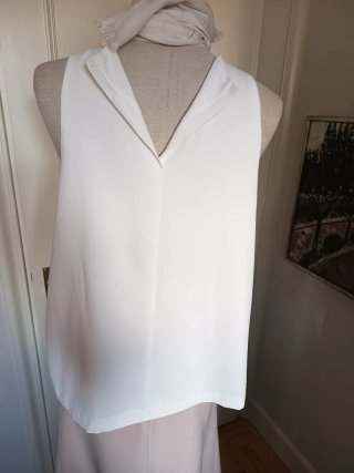 Blusa crep Zara blanca