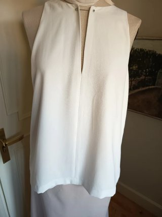 Blusa crep Zara blanca