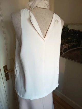 Blusa crep Zara blanca