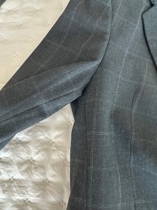 Traje Zara a cuadros gris