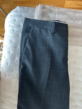 Traje Zara a cuadros gris