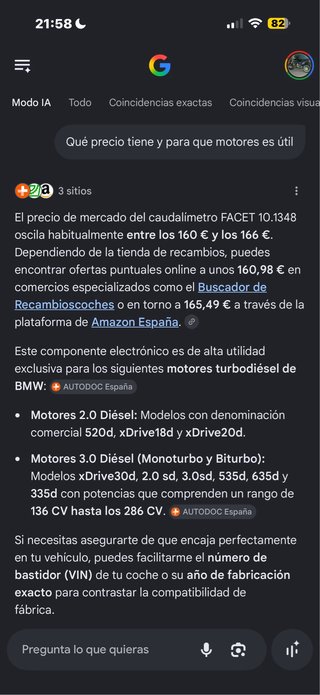 Caudalímetro Facet BMW 10.1348