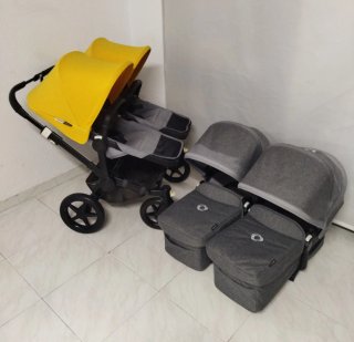Bugaboo Donkey 5 Grey Melange y Amarillo
