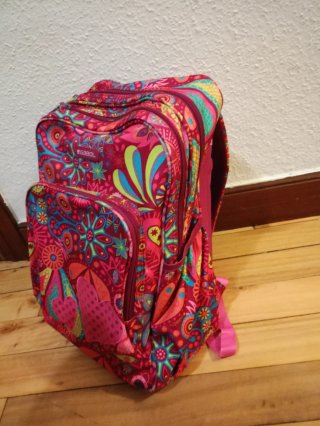 Mochila Gabol rosa estampado floral
