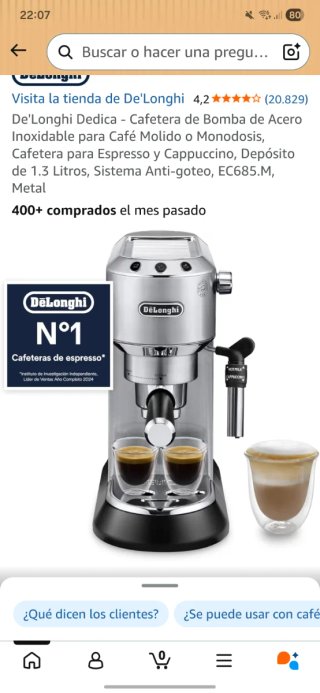Cafetera De'Longhi Dedica EC685.M
