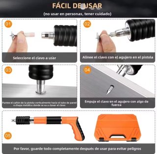 Pistola Remachadora Clavos Maletín