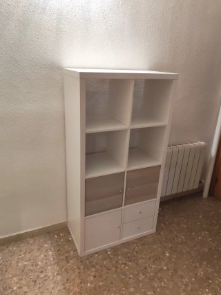 Estantería Kallax Ikea Blanca con Cajones y Puerta