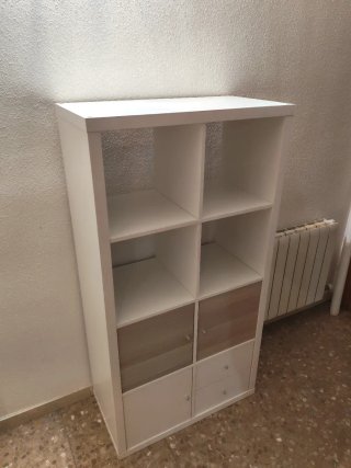 Estantería Kallax Ikea Blanca con Cajones y Puerta