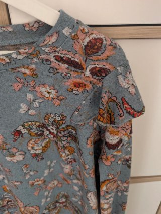 Jersey finito floral manga larga talla L
