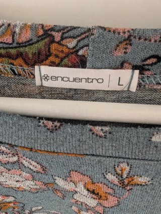 Jersey finito floral manga larga talla L