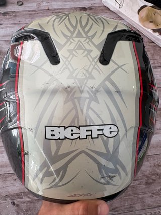 Casco Moto Bieffe Sintex Negro/Rojo/Blanco