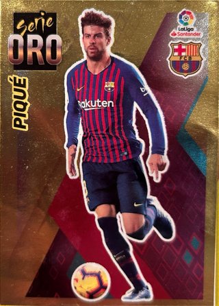 Cromo Oro Piqué FC Barcelona La Liga