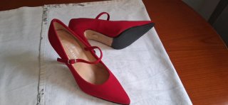 Zapatos rojos forrados