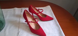 Zapatos rojos forrados