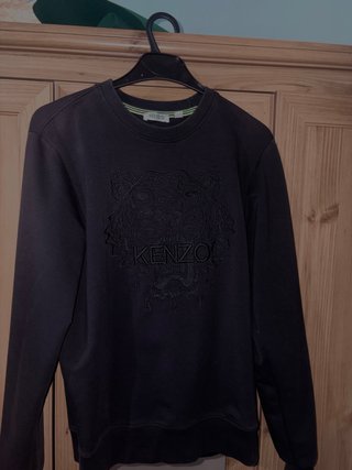 Sudadera Kenzo Negra con Tigre Bordado