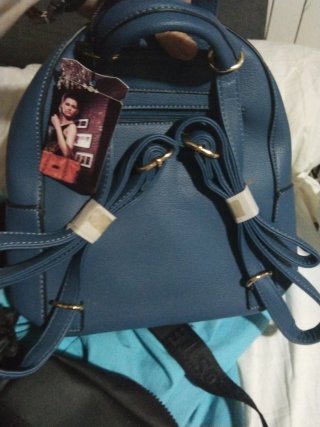 Zaino Moschino Blu e Dorato