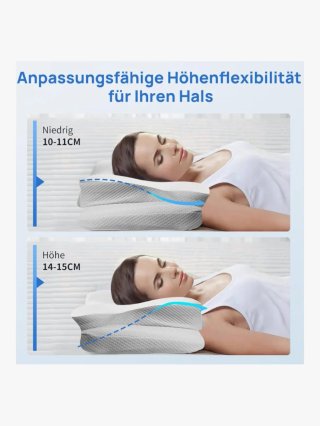 Almohada Ergonómica Gris y Blanca