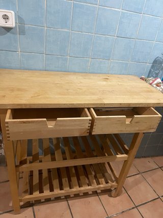 Carrito auxiliar madera Ikea