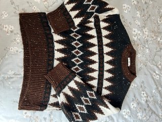 Jersey Mango Lentejuelas Negro y Marrón Talla M