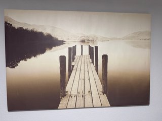 Cuadro decorativo de paisaje con lago
