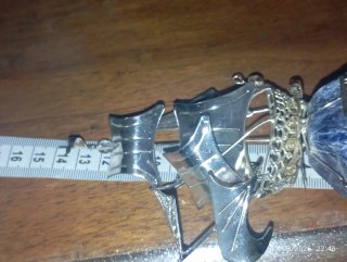 Galeone in argento 925 su quarzo blu