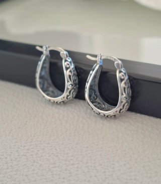 Pendientes Plata Vintage Filigrana de 2 cm