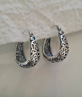 Pendientes Plata Vintage Filigrana de 2 cm