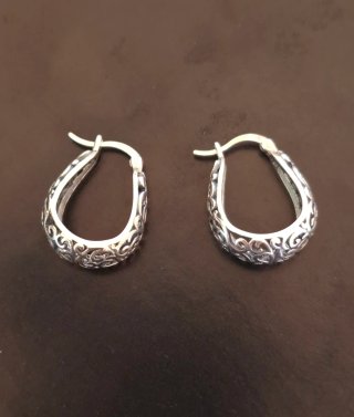 Pendientes Plata Vintage Filigrana de 2 cm