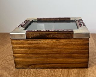 Caja infusiones de  madera y alpaca artesana