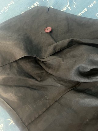 Blazer in lino nero e arancione