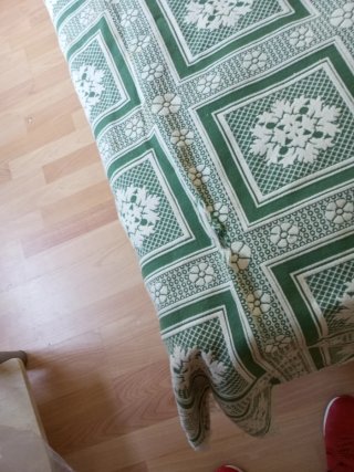 Colcha clásica verde y blanca