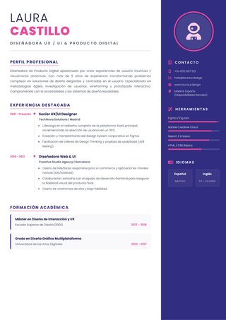 Diseño de Currículum Vitae (CV) Profesional