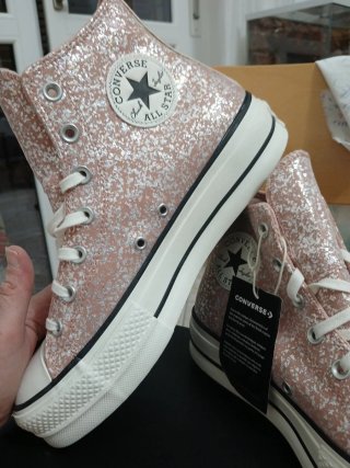 Converse Chuck Taylor glitterate rosa/argento