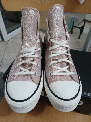 Converse Chuck Taylor glitterate rosa/argento