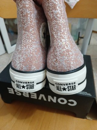 Converse Chuck Taylor glitterate rosa/argento
