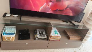 Mueble TV Ikea Besta Orberg Madera y Cristal