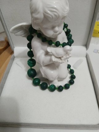 Collana in malachite naturale
