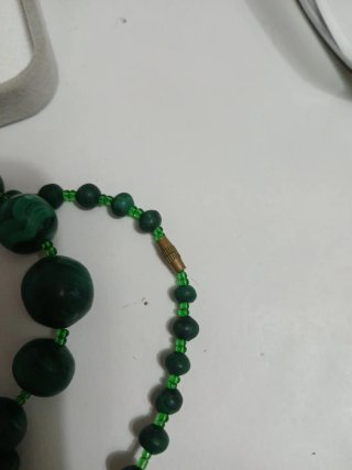 Collana in malachite naturale