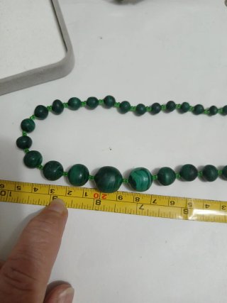 Collana in malachite naturale