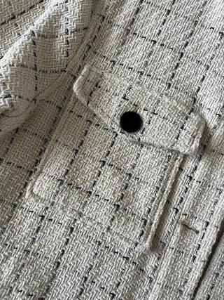 Sobrecamisa estructura cuadros Zara.