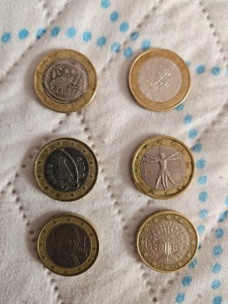 Lote 6 monedas conmemorativas 1 Euro