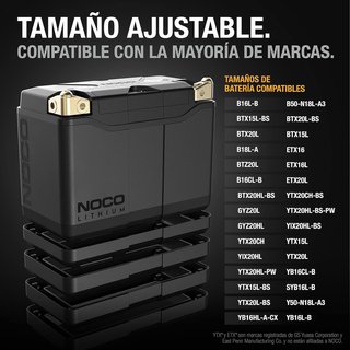 NOCO Lithium NLP20: Batería de Litio 600A, 12V 7Ah con BMS Dinámico para Motos
