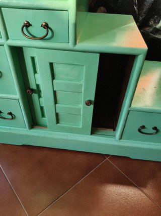 Mueble Escalera Madera Verde