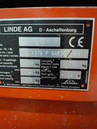 Carretilla Eléctrica Linde L12 1200kg